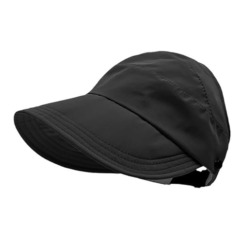 SPYMINNPOO Schnell Trocknende Baseballkappe, Sonnenbeständig, Rückenfrei, Pferdeschwanz-Mütze, Atmungsaktives,Breite Anwendung für Frühling und Sommer (Black) von SPYMINNPOO