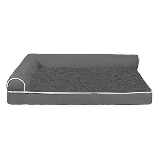 SRKATI Hundebett Katzenbett Haustier-Hundebett, bequemes Hundesofa, warme Zwinger, große und kleine Haustiere, herausnehmbare Matratze(Light Grey,M 50x40x9cm) von SRKATI