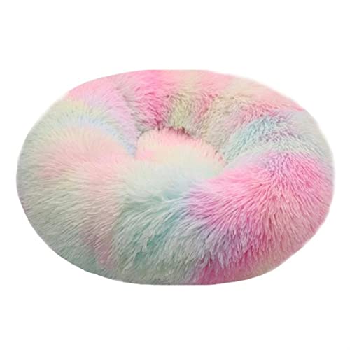 SRKATI Hundebett Katzenbett Haustier-Liegekissen für kleine, mittelgroße und große Hunde & Katzenzwinger Welpenmatte Haustierbett(Colorful,60cm Diameter) von SRKATI