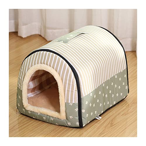 SRKATI Hundebett Katzenbett Warme Hundehütte House Lounge für Katzen, mittelgroße kleine Hunde, warm, faltbar, waschbar(D,60X45X45cm) von SRKATI