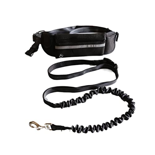 SRKATI Hundeleine Hund Katze läuft einziehbarer Gürtel Gummiband Walking Training Hundeleine Halsband Set Schleppleine für Hunde(Black) von SRKATI