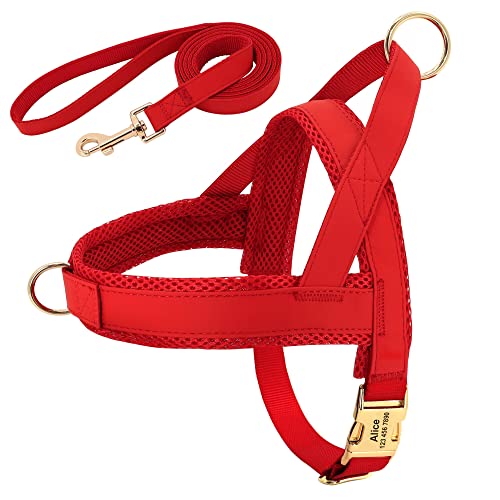 SRKATI Hundeleine Hundegeschirre, verstellbare Haustierwesten für kleine, mittelgroße Hunde, Haustiere, die an der Leine Laufen Schleppleine für Hunde(Red,XS) von SRKATI