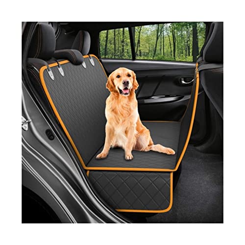 SRKATI Hundetoilette Haustiermatte Autositzbezug Hund Automatte Haustier Hund Auto Rücksitzkissen Hängender Matratzenschoner(Orange Border) von SRKATI