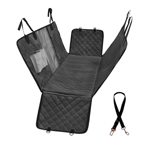 SRKATI Hundetoilette Haustiermatte Hund Autositzbezug Haustier Hund Reisematte Mesh Hund Rückenrahmen Auto Rücksitzbezug Hängematte(Black) von SRKATI