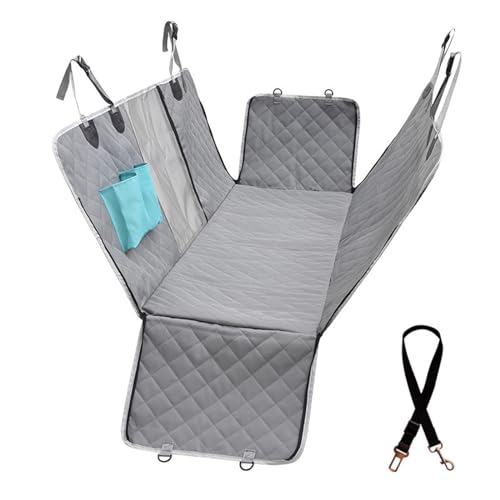 SRKATI Hundetoilette Haustiermatte Hund Autositzbezug Haustier Hund Reisematte Mesh Hund Rückenrahmen Auto Rücksitzbezug Hängematte(Gray) von SRKATI