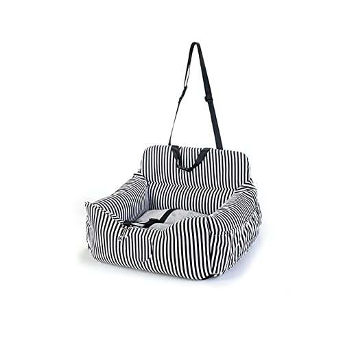 SRKATI Hundetoilette Haustiermatte Hundeautositz Bett Reisen für kleine bis mittelgroße Hunde vorne(Thick Black Stripes) von SRKATI