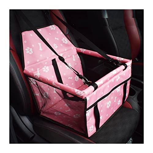 SRKATI Hundetoilette Haustiermatte Pet Carrier Hundeautositzbezug Kissen Federungsmatratze Tragetasche für Hundereisen Autositztasche(C-Pink Bones) von SRKATI