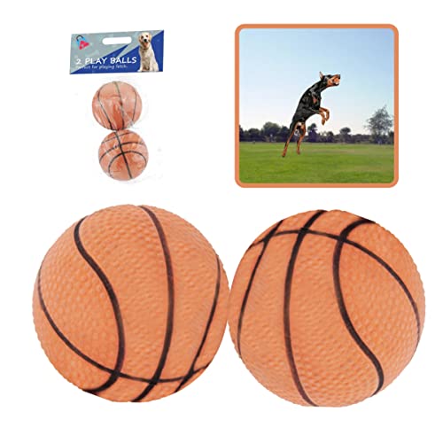 2 x Hunde-Kaubälle aus Gummi, interaktiver Haustierball, leichte Hunde-Kaubälle, robuster Gummi, Outdoor-Hunde-Fangball, Hüpfbälle für Hunde, Größe 5,5 cm von SRVertex