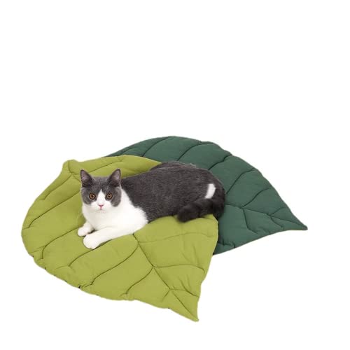 SSDHUA Katzenmatratze Blattform Katzennest Katze und Hund doppelseitig verfügbar Bodenmatte Abdeckung Pad Warm und bequem Cartoon Katzenbett Indoor Warm Zubehör (Blätter) von SSDHUA