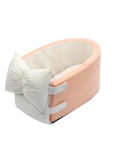 Hundesitz Auto 12 Farben Nette Schleife Hund Träger Auto Zentrale Hund Auto Für Sitz Bett Tragbare Teddy Hund Und Katze Matte Für Ausgehen Verstellbarer Hundeautositz(Pink White) von SSUYGF