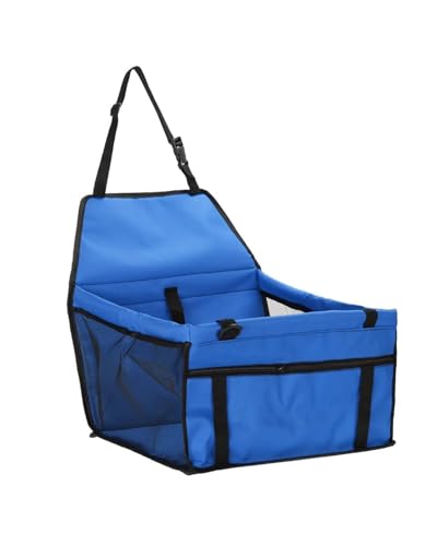 Hundesitz Auto 45x35x25cm Tragbare Haustier Katze Für Sitz Erhöhten Auto Für Sitz Für Hund Träger Kleine Mittelgroße Hund Katzen Haustier wasserdichte Reisetasche Verstellbarer Hundeautositz(Blue) von SSUYGF