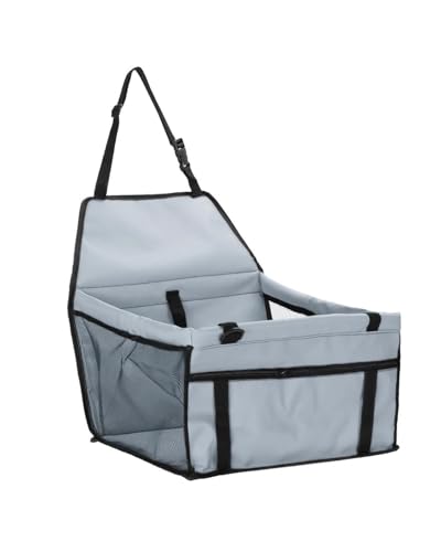 Hundesitz Auto 45x35x25cm Tragbare Haustier Katze Für Sitz Erhöhten Auto Für Sitz Für Hund Träger Kleine Mittelgroße Hund Katzen Haustier wasserdichte Reisetasche Verstellbarer Hundeautositz(Gray) von SSUYGF