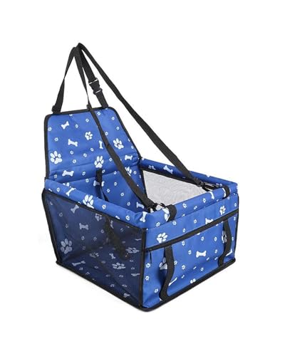 Hundesitz Auto Auto Booster Für Sitz Für Hund Katze Klapp wasserdichte Katze Welpen Haustier Auto Für Sitz Träger Reise Träger Tasche Welpen Auto Für Sitz Mit Verstellbarer Hundeautositz(Blue) von SSUYGF