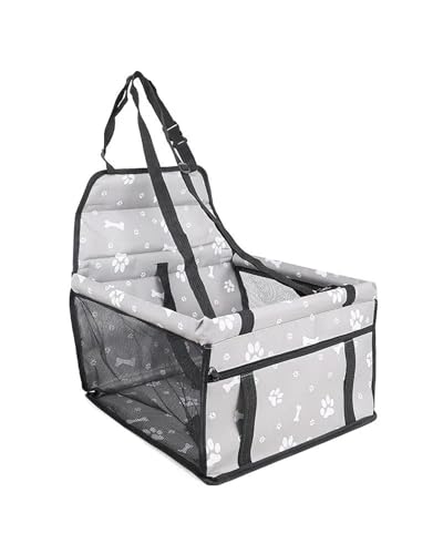 Hundesitz Auto Auto Booster Für Sitz Für Hund Katze Klapp wasserdichte Katze Welpen Haustier Auto Für Sitz Träger Reise Träger Tasche Welpen Auto Für Sitz Mit Verstellbarer Hundeautositz(Grey) von SSUYGF