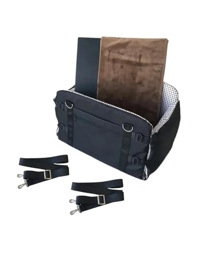 Hundesitz Auto Für Kleine Hunde Und Katzen Mit Polstergurten Für Outdoor-Reisen, Haustiere, Umhängetasche, Hundeauto Für Sitz Hunde-Booster-Auto Für Sitz Verstellbarer Hundeautositz(Black) von SSUYGF