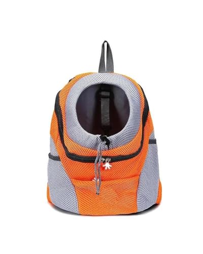 Hundesitz Auto Für Kleine Mittelgroße Hunde Katzen Reiserucksack Atmungsaktiver Hundeträger-Rucksack Haustier-Hundeträger-Rucksack Welpenträger-Frontpack Verstellbarer Hundeautositz(Orange,L for 6-10 von SSUYGF