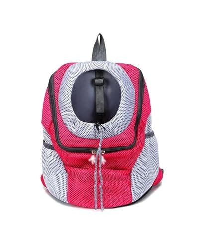 Hundesitz Auto Für Kleine Mittelgroße Hunde Katzen Reiserucksack Atmungsaktiver Hundeträger-Rucksack Haustier-Hundeträger-Rucksack Welpenträger-Frontpack Verstellbarer Hundeautositz(Rose Red,L for 6-1 von SSUYGF