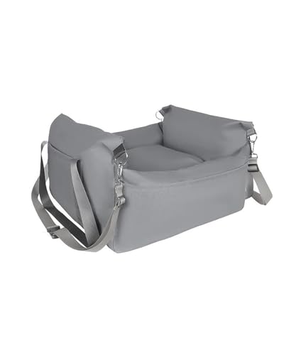 Hundesitz Auto Hund Auto Für Sitz Abdeckung Wasserdicht Hunde Auto Transport Welpen Auto Reise Hängematten Katze Korb Haustier Hund Verstellbarer Hundeautositz(Grey) von SSUYGF