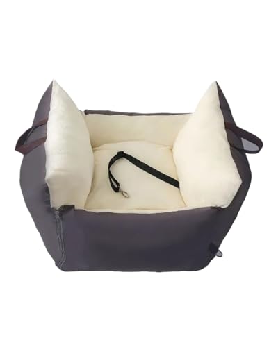 Hundesitz Auto Hund Auto Für Sitz Zentrale Steuerung rutschfeste Hund Träger Auto Armlehne Box Booster Hund Kissen Träger Mit Für Sicherheits Gürtel Pet Carrie Verstellbarer Hundeautositz(Darkgrey) von SSUYGF