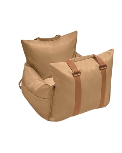 Hundesitz Auto Wasserdichtes Hundeauto Für Sitzbezug Haustier-Nestkissen Hunde Katzen Sofa Bettwäsche Reisematratze Für Haustiere Verstellbarer Hundeautositz(Brown) von SSUYGF