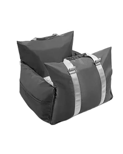 Hundesitz Auto Wasserdichtes Hundeauto Für Sitzbezug Haustier-Nestkissen Hunde Katzen Sofa Bettwäsche Reisematratze Für Haustiere Verstellbarer Hundeautositz(Charcoal Grey) von SSUYGF