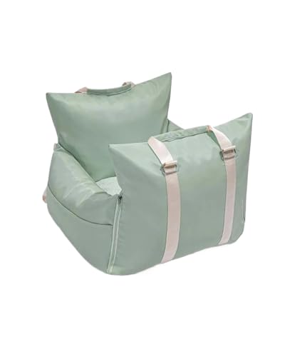 Hundesitz Auto Wasserdichtes Hundeauto Für Sitzbezug Haustier-Nestkissen Hunde Katzen Sofa Bettwäsche Reisematratze Für Haustiere Verstellbarer Hundeautositz(Lighs Green) von SSUYGF