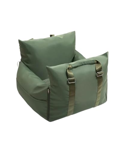 Hundesitz Auto Wasserdichtes Hundeauto Für Sitzbezug Haustier-Nestkissen Hunde Katzen Sofa Bettwäsche Reisematratze Für Haustiere Verstellbarer Hundeautositz(Olive Green) von SSUYGF