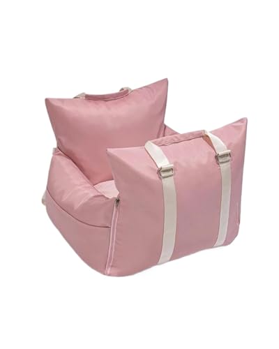 Hundesitz Auto Wasserdichtes Hundeauto Für Sitzbezug Haustier-Nestkissen Hunde Katzen Sofa Bettwäsche Reisematratze Für Haustiere Verstellbarer Hundeautositz(Pink) von SSUYGF