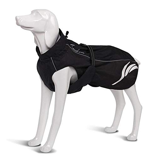 Truelove Hundemantel, wasserdicht, reflektierend, gestreift, Nylon, für jedes Wetter, Schwarz, 24 cm lang von SSXCO