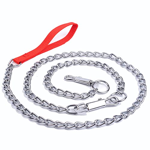 120CM Hundekette Leine,Hundeleine Stark Metall Kettenleine Kettenleine für Große Hunde Bissfest Haustiere Hunde Leine Edelstahl Kettenleine für Halsband,für Große und Kräftige Hunde(5.0mm x 1.2cm) von SSyang