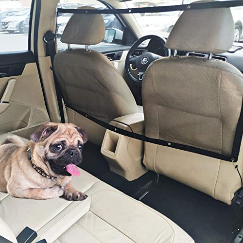 STARROAD-TIM Hunde Auto Barriere Fahrzeug Haustierbarriere Rücksitz Mesh Dog Car Divider Net mit Seil einstellen und Haken geeignet für SUV-Pickup und Kleinwagen (110 x 60 cm) von STARROAD-TIM