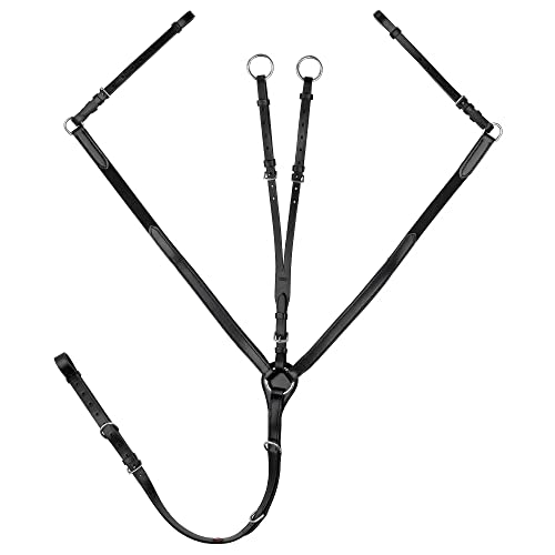 Start ElasticSlim elastisches Vorderzeug Pferd Schwarz Martingal-Gabel, Elastisch Ledervorderzeug Leder einstellbar, Warmblut, Vollblut, Kaltblut (Pony, Schwarz) von START ENJOY THE RIDE