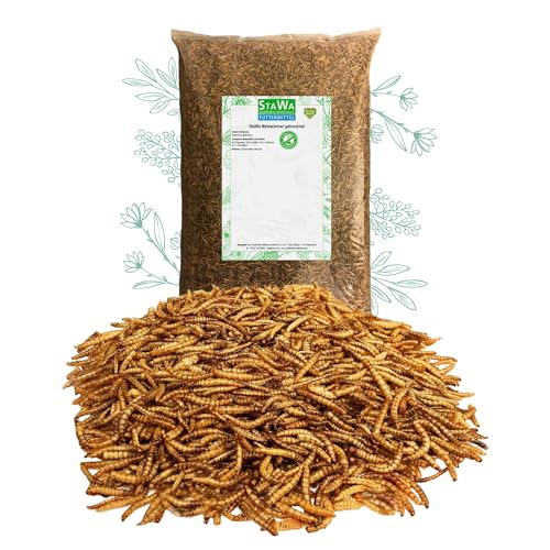 STAWA Mehlwürmer getrocknet, proteinreiches Vogelfutter, schonend getrocknet, Snack für Reptilien, Hühner, Wachteln und Vögel, 1 kg von STAWA