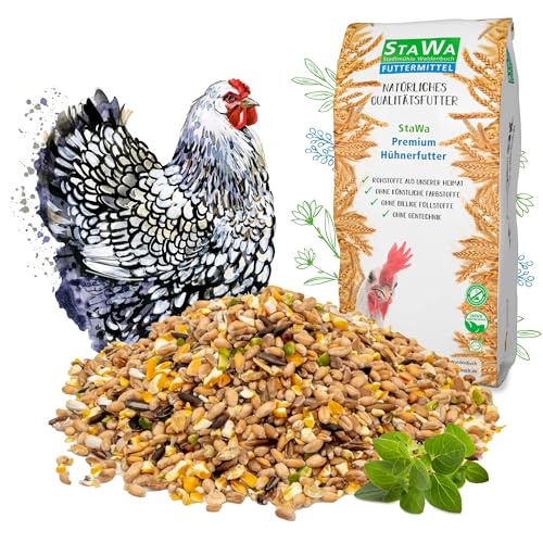 STAWA Premium Hühnerfutter, Geflügelkörnerfutter, ohne Gentechnik, mit Oregano-Öl und Pfefferminz-Öl, 10 kg von STAWA