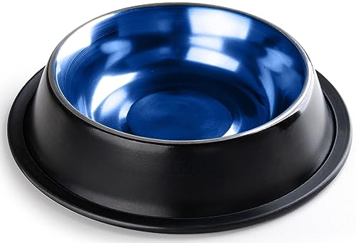 STILGUT Fressnapf für Hund & Katze, Futternapf aus Aluminium 0,2 l, Hundenapf, Katzennapf, Wassernapf - Schwarz/Blau von STILGUT