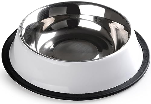 STILGUT Fressnapf für Hund & Katze, Futternapf aus Aluminium 0,2 l, Hundenapf, Katzennapf, Wassernapf - Weiß/Silber von STILGUT