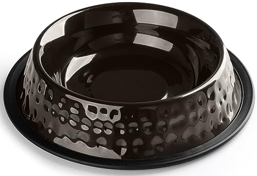 StilGut Fressnapf für Hund & Katze 2er-Set, Futternapf aus Aluminium 0,2 l, Hundenapf, Katzennapf, Wassernapf - 2er-Set - Schwarz gehämmert von STILGUT