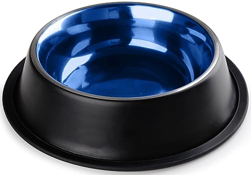 StilGut Fressnapf für Hund & Katze 2er-Set Futternapf aus Aluminium 0,7 l, Hundenapf, Katzennapf, Wassernapf - 2er-Set - Schwarz/Blau von STILGUT