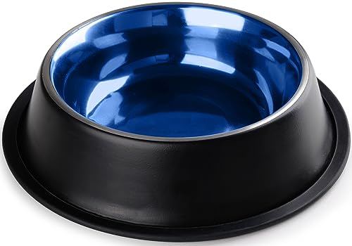 StilGut Fressnapf für Hunde, Hund Futternapf aus Aluminium 0,9 l, Hundenapf, Wassernapf - Schwarz/Blau von STILGUT