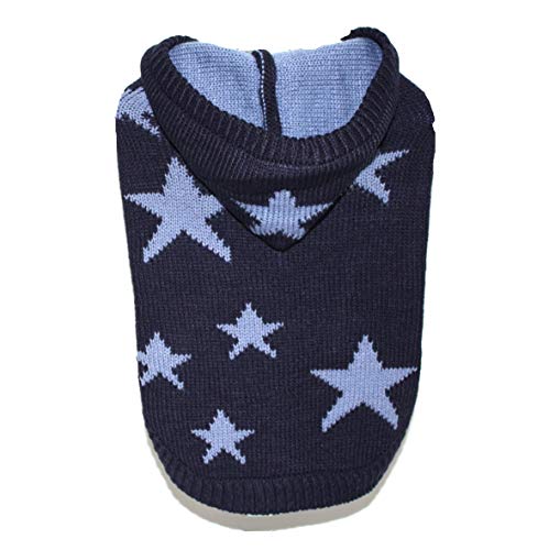 STILHUND Hundestrickpullover Blue & Brown Star, Strickpulli, Kapuzenpullover, Hundepullover Farbe blau, Größe L von STILHUND