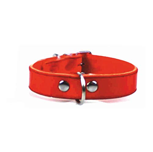 STILHUND Lederhalsband Sattler, super weiches Sattlerleder, Hundehalsband Farbe rot, Größe 40 von STILHUND