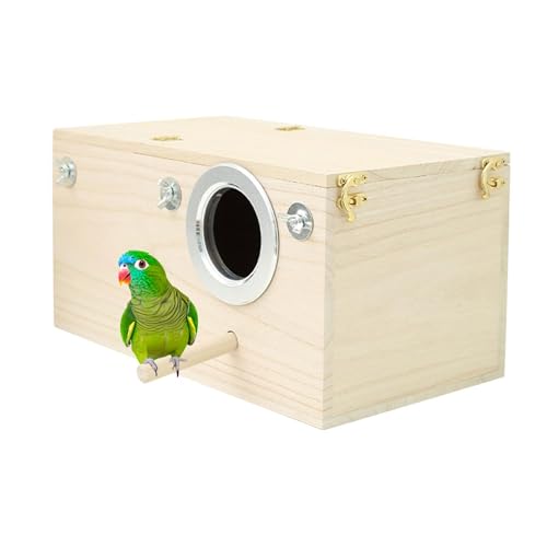 Generic Sittich-Nistkasten, Brutkasten, Zuchtbox Papageienhaus Holz Vogelkäfig Für Vögel, Nymphensittiche, Vogelzuchtbox, Holz-Zuchtbox Für Wellensittiche, Papageien Holzsittich-Vogelnistkasten von STJNFCY