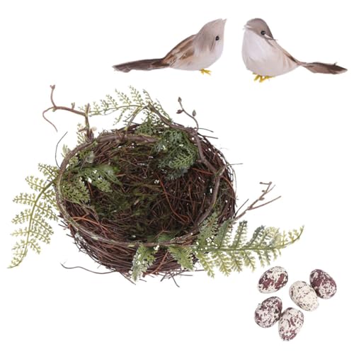 STOBOK Elegantes Handgefertigtes Vogelnest Aus Rattan Vogelhaus Nistkasten Vogelschutz für Den Außenbereich Vogelhaus-Dekoration Von Der Natur Inspiriertes Hochzeitsfoto-requisit von STOBOK