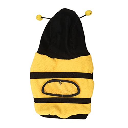 STOBOK 1Stk Verwandlungskostüm für Haustiere Haustier-Outfit Warmer Hundemantel Halloween Costume Halloween Kleidung weihnachtsdeko Hunde-Hoodie Hund lustige Kleidung Vlies Yellow von STOBOK