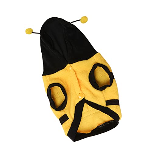 STOBOK 1Stk Verwandlungskostüm für Haustiere tierkostüme Dog Costume Haustier Kleidung Welpen-Hoodie Hundekostüm verkleiden Haustier-Outfit Haustierkleidung Vlies Yellow von STOBOK