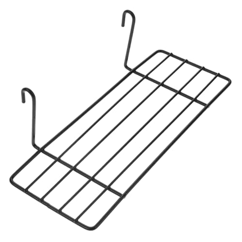 STOBOK 1Stk Wandregal aus Eisen Papageiensitzstangen für den Käfig schwarzes Regal Papageienvogelhocker Vogelkäfige Spielzeug wandregal weiß Gitter Wandregal Wanddekorationsregal Black von STOBOK