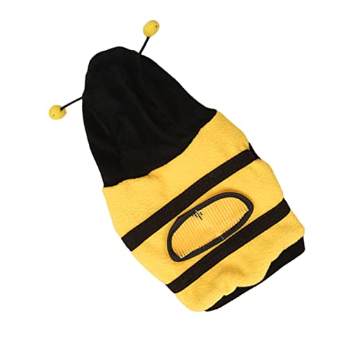 STOBOK 1stk Verwandlungskostüm Für Haustiere Bienen-dekor Hund Lustige Kleidung Katzen-Halloween-kostüm Lustige Haustier-Cosplay-Kleidung Hoodie-haustiermantel Hund Vlies Yellow von STOBOK