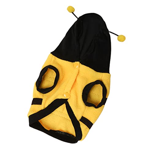 STOBOK 1stk Verwandlungskostüm Für Haustiere Cosplay-Kleidung Für Hunde Kleidung Für Kleine Hunde Hundekleidung Haustier Biene Kostüm Halloween-hundekostüm Bienen-dekor Yellow Vlies von STOBOK