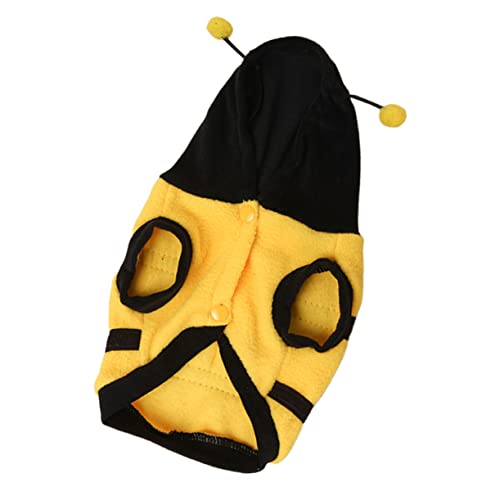 STOBOK 1stk Verwandlungskostüm Für Haustiere Dekoratives Haustierkostüm Ärmelloser Hoodie Kostüm Für Haustierkleidung Katze Biene Kostüm Cosplay-Kleidung Für Haustiere Vlies Yellow von STOBOK