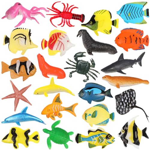 STOBOK 24-Teiliges Meerestierfiguren-Set Realistischen Tropischen Fischen Kunststoff Für Partygeschenke Aquariumdekorationen von STOBOK